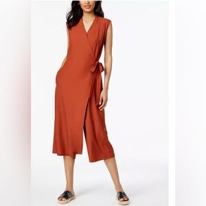 Eileen Fisher wrap-front cropped jumpsuit